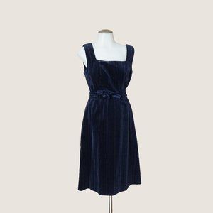 Vintage Kappi Velvet Navy Striped Dress 6